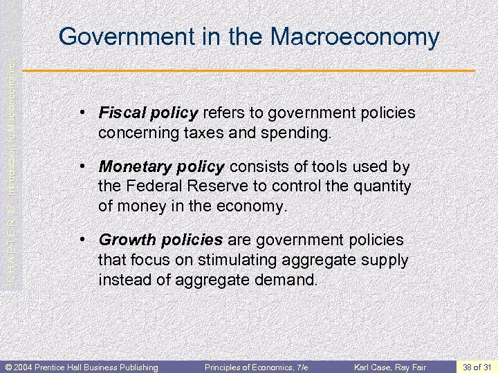 C H A P T E R 17: Introduction to Macroeconomics Government in the