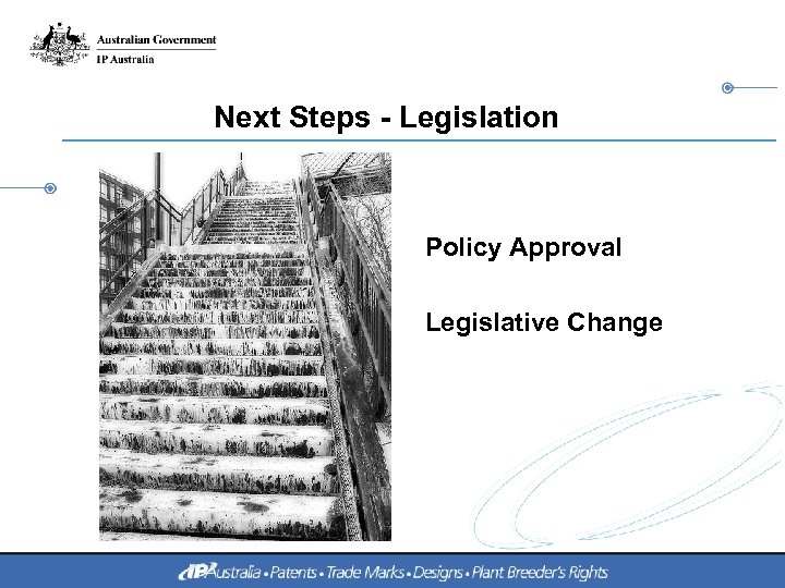 Next Steps - Legislation Policy Approval Legislative Change 
