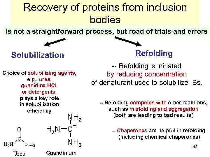 Recovery of proteins from inclusion bodies Is not a straightforward process, but road of