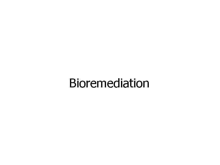 Bioremediation 