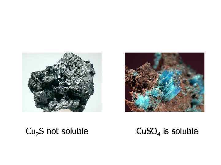 Cu 2 S not soluble Cu. SO 4 is soluble 