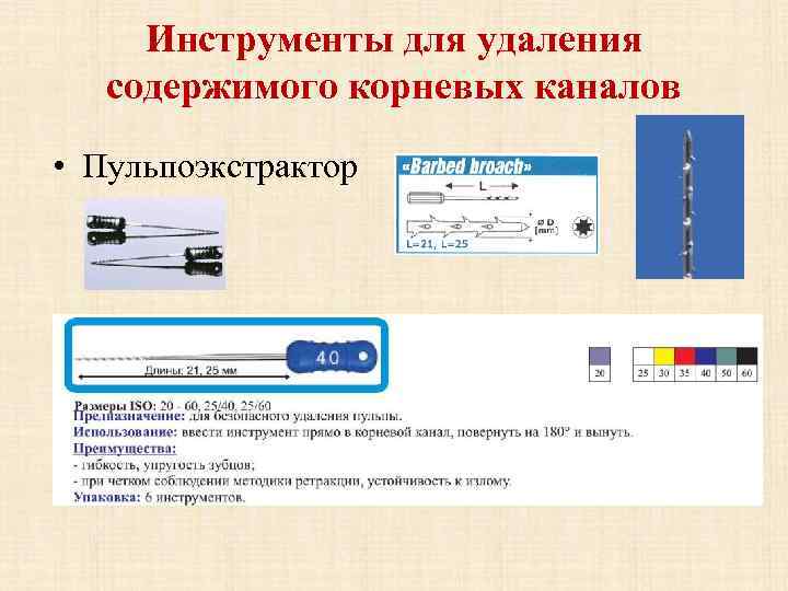 Инструменты для удаления содержимого корневых каналов • Пульпоэкстрактор 