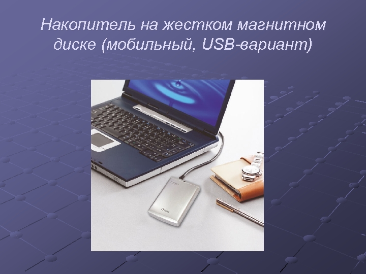 Накопитель на жестком магнитном диске (мобильный, USB-вариант) 