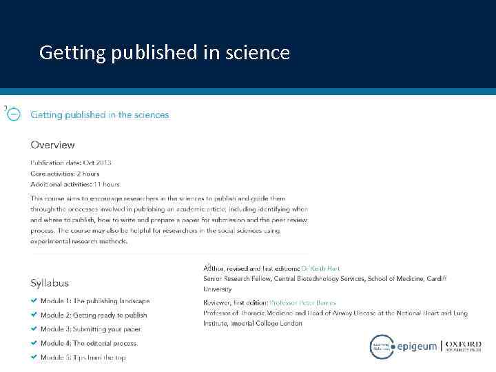 Getting published in science 