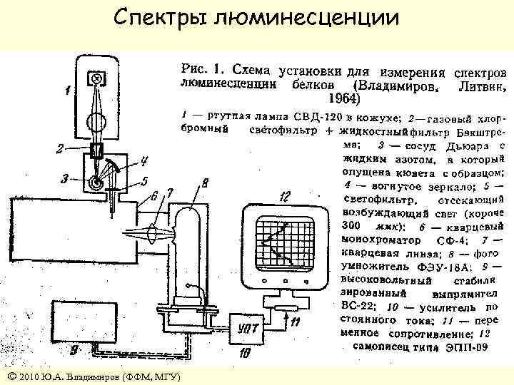 Спектры люминесценции © 2010 Ю. А. Владимиров (ФФМ, МГУ) 