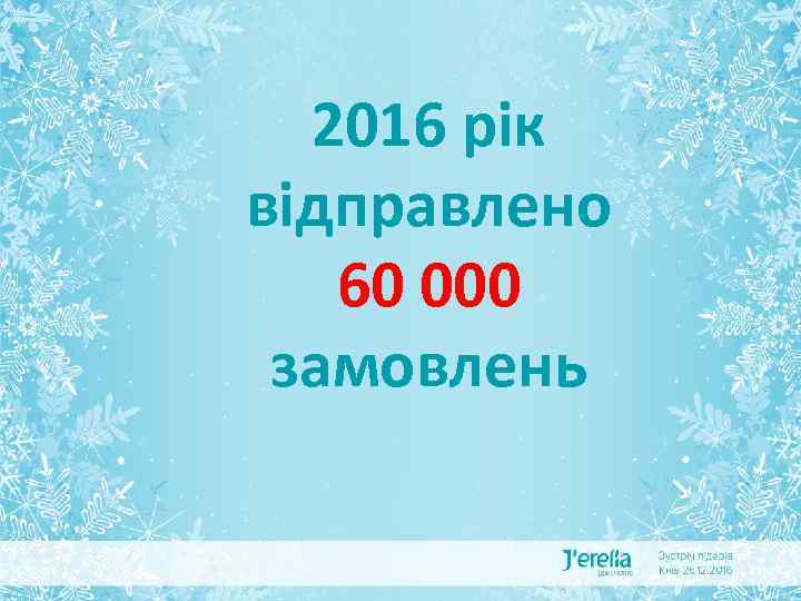 2016 рік відправлено ДЖЕРЕЛІЯ В 60 000І ФАКТАХ ЦИФРАХ замовлень 