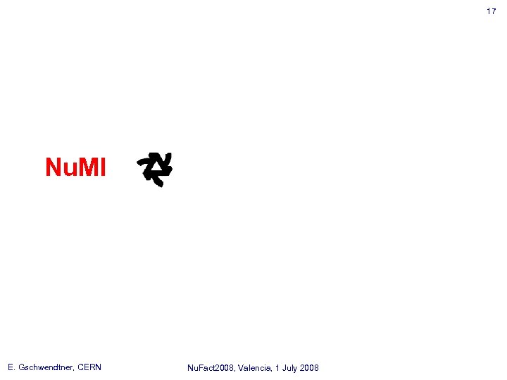 17 Nu. MI E. Gschwendtner, CERN Nu. Fact 2008, Valencia, 1 July 2008 