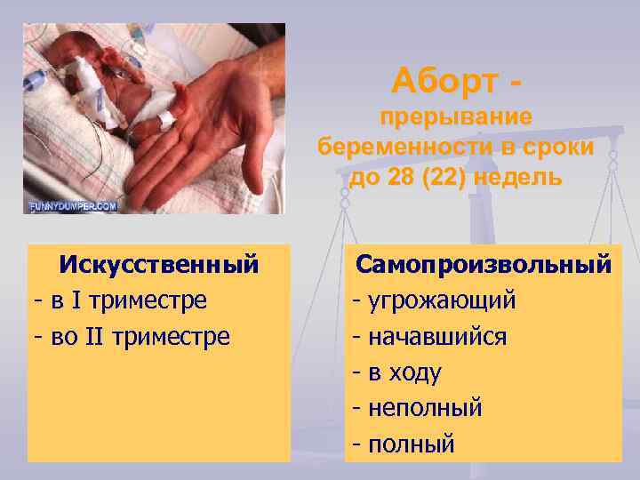 Аборт прерывание беременности в сроки до 28 (22) недель Искусственный - в I триместре