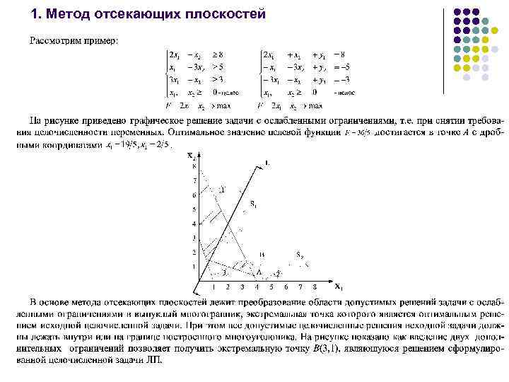 1. Метод отсекающих плоскостей 
