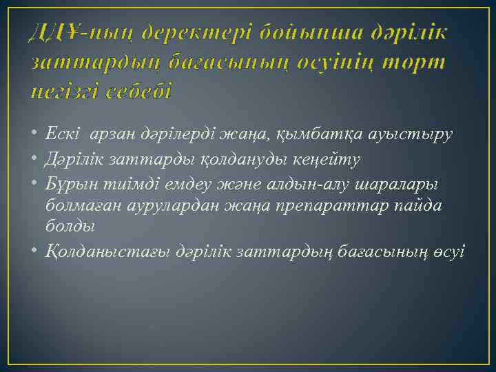 ДДҰ-ның деректері бойынша дәрілік заттардың бағасының өсуінің төрт негізгі себебі • Ескі арзан дәрілерді