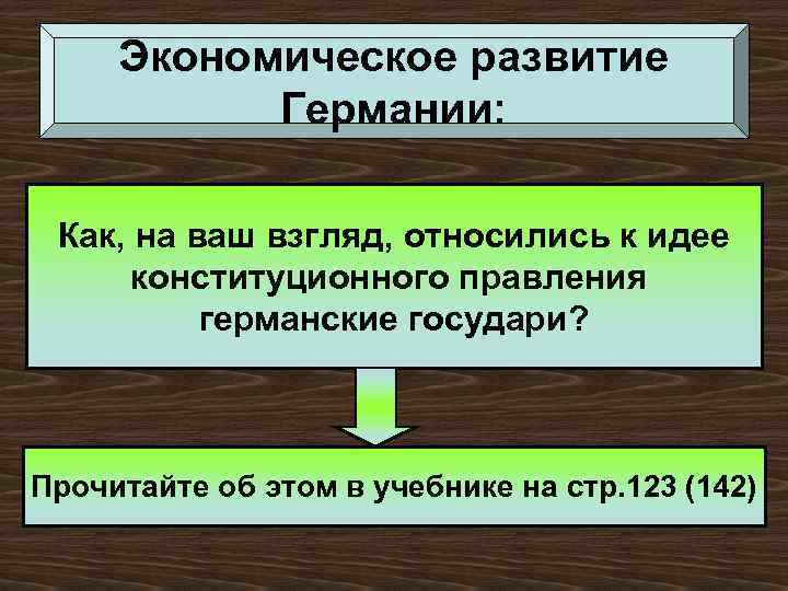 Экономическое развитие Германии: Как, на ваш взгляд, относились к идее конституционного правления германские государи?