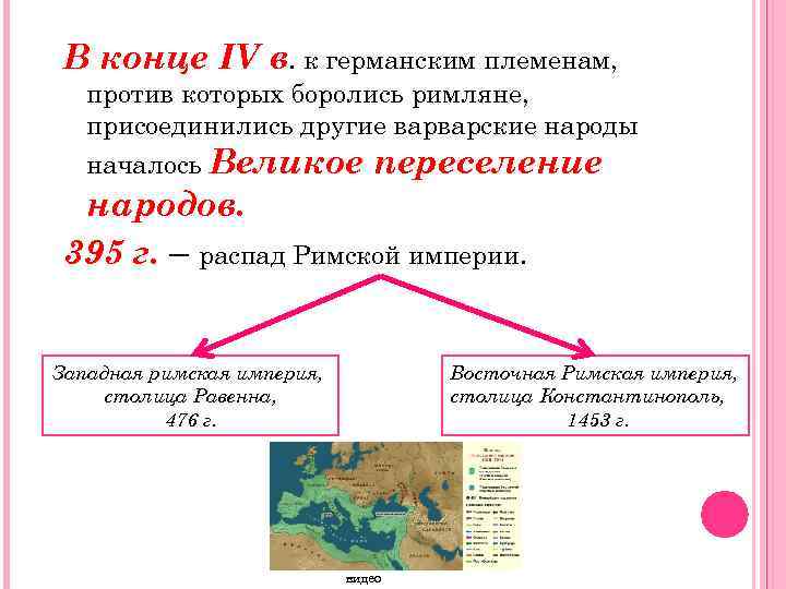 В конце IV в. к германским племенам, против которых боролись римляне, присоединились другие варварские