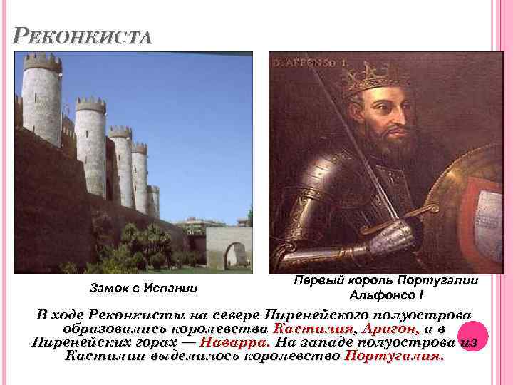 Что тормозило реконкисту. Альфонсо Король Реконкиста. Реконкиста Арагон. Португалия Реконкиста. Королевство на западе Реконкисты.