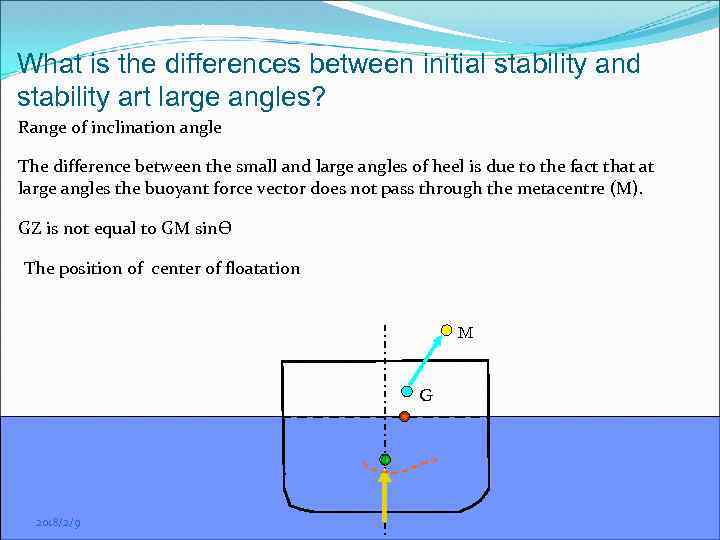What is the differences between initial stability and stability art large angles? Range of
