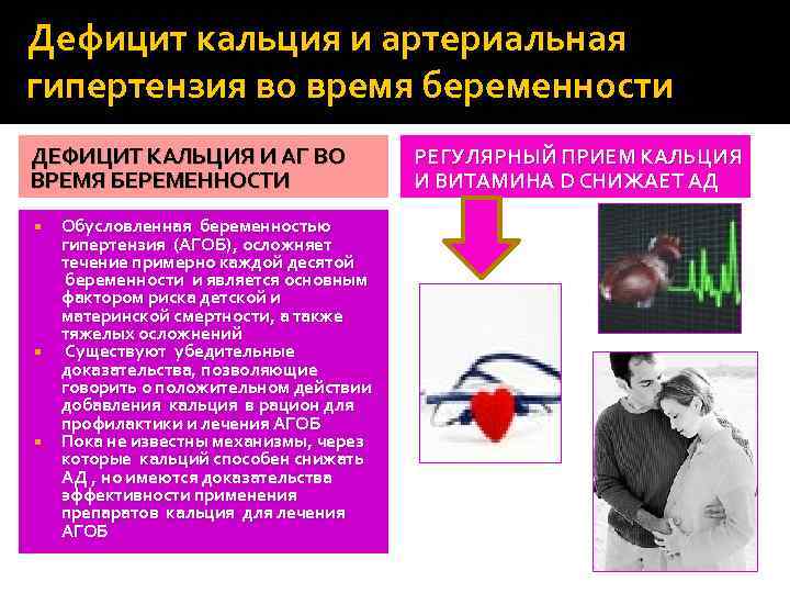 Дефицит кальция и артериальная гипертензия во время беременности ДЕФИЦИТ КАЛЬЦИЯ И АГ ВО ВРЕМЯ