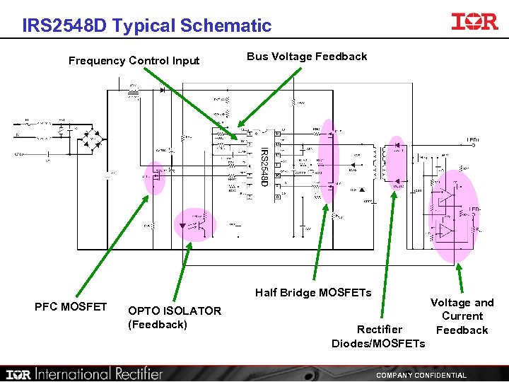 IRS 2548 D Typical Schematic Frequency Control Input Bus Voltage Feedback Half Bridge MOSFETs