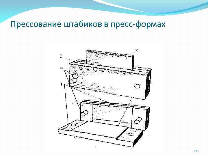 Прессование штабиков в пресс-формах 40 
