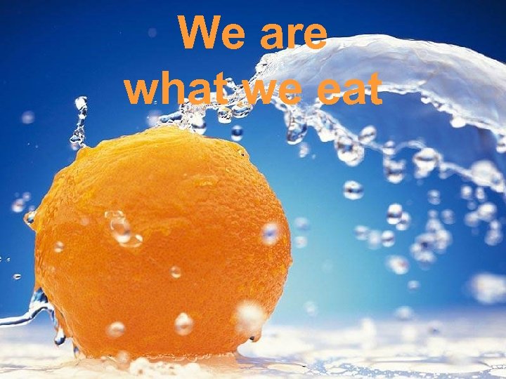 We are what we eat 