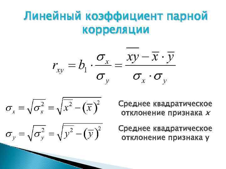 Линейный коэффициент корреляции связь