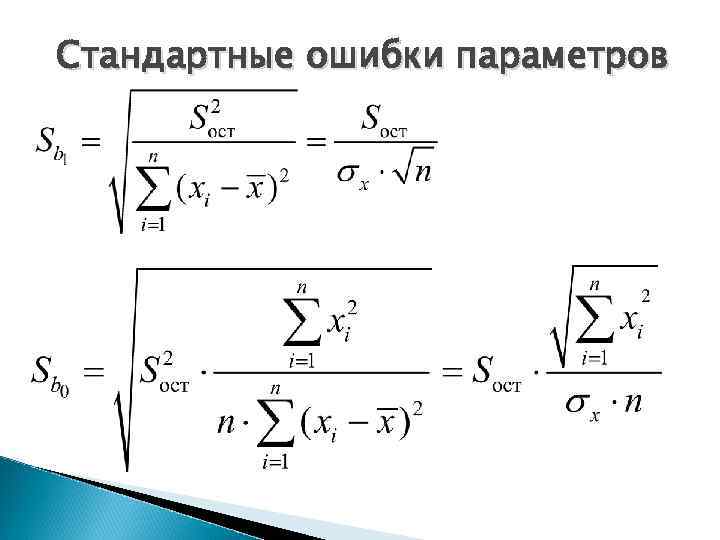 Стандартные ошибки параметров 