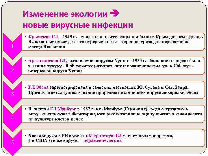 Изменение экологии новые вирусные инфекции 1 • Крымская ГЛ – 1943 г. – солдаты