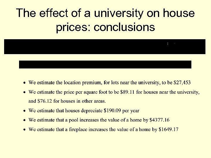 The effect of a university on house prices: conclusions 