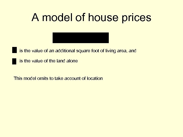 A model of house prices is the value of an additional square foot of