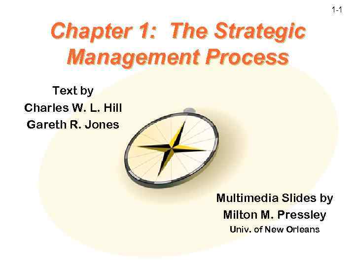 1 -1 Chapter 1: The Strategic Management Process Text by Charles W. L. Hill