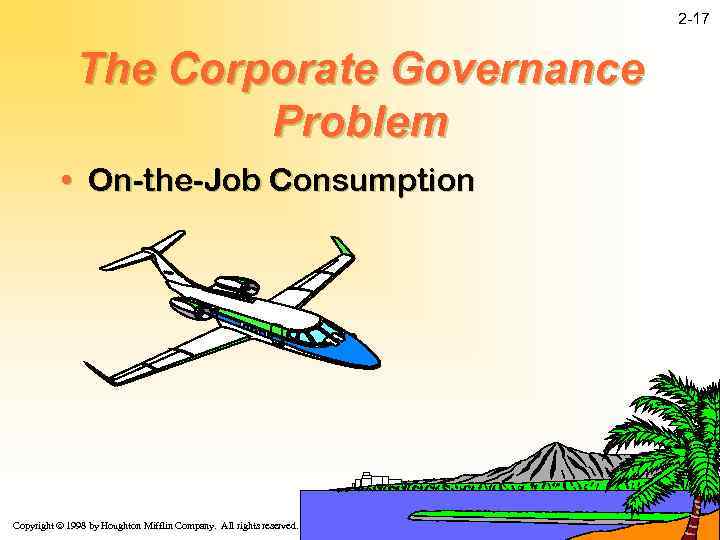 2 -17 The Corporate Governance Problem • On-the-Job Consumption Copyright ã 1998 by Houghton