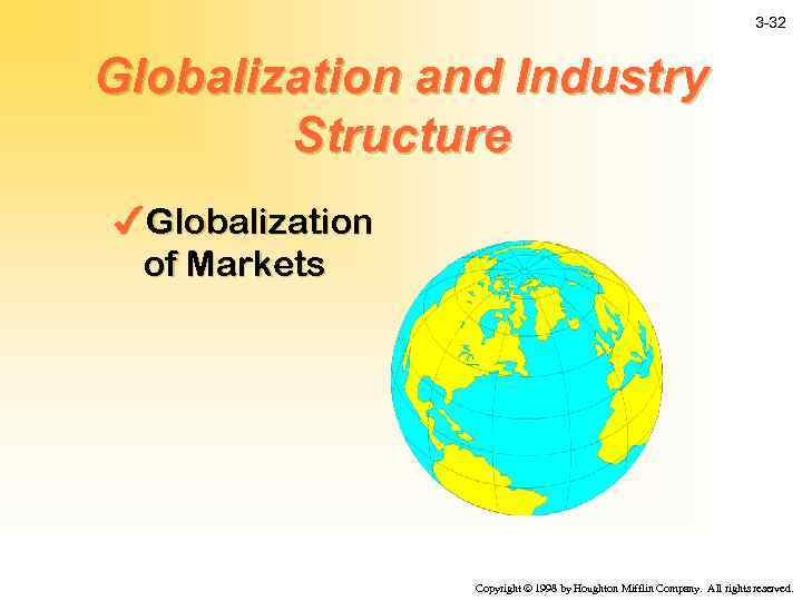 3 -32 Globalization and Industry Structure 4 Globalization of Markets Copyright ã 1998 by