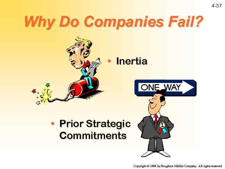 4 -37 Why Do Companies Fail? • Inertia • Prior Strategic Commitments Copyright ã