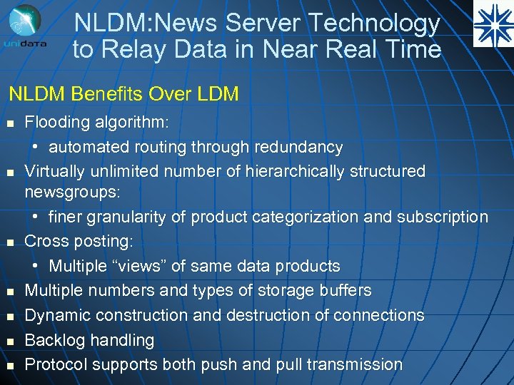 NLDM: News Server Technology to Relay Data in Near Real Time NLDM Benefits Over