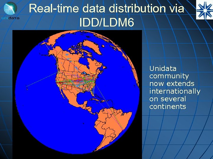 Real-time data distribution via IDD/LDM 6 Unidata community now extends internationally on several continents