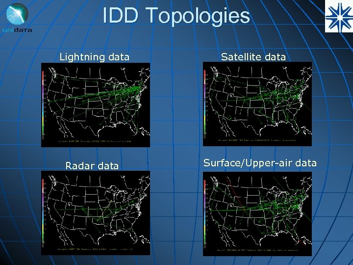 IDD Topologies Lightning data Radar data Satellite data Surface/Upper-air data 