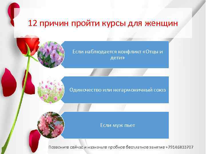 12 причин пройти курсы для женщин Если наблюдается конфликт «Отцы и дети» Одиночество или