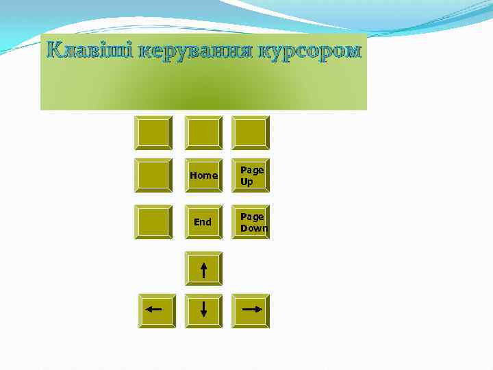 Клавіші керування курсором Home Page Up End Page Down 