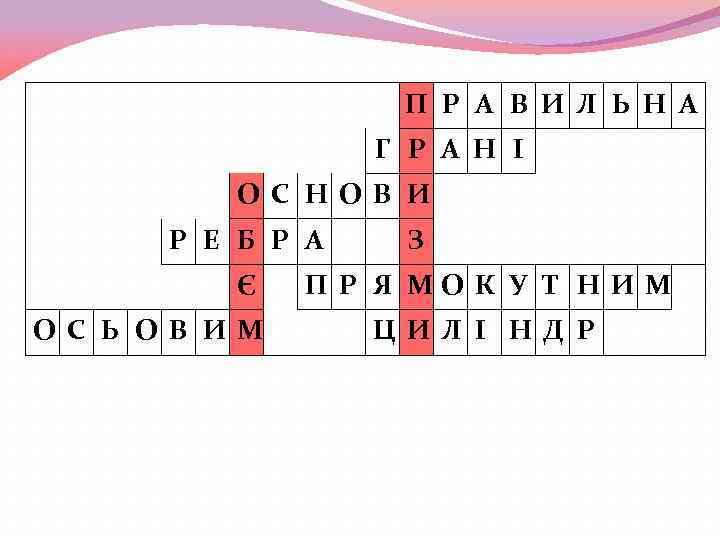 П Р А В И Л Ь Н А Г Р А Н І