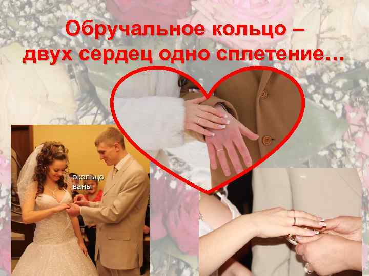 Обручальное кольцо – двух сердец одно сплетение… 