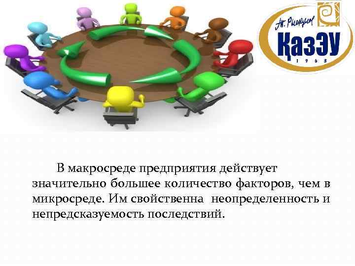 В макросреде предприятия действует значительно большее количество факторов, чем в микросреде. Им свойственна неопределенность