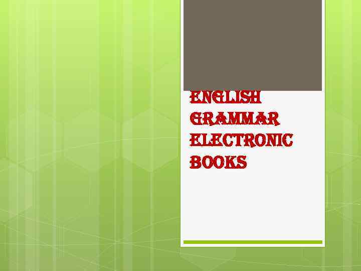 english grammar electronic books 