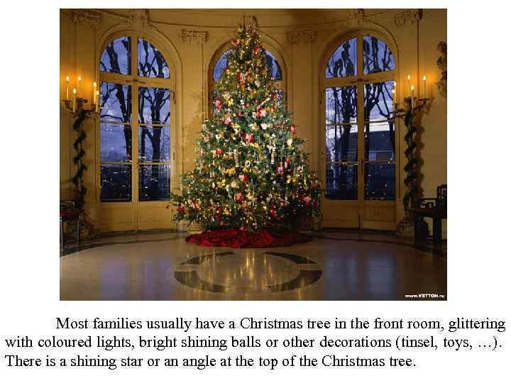 Most families usually have a Christmas tree in the front room, glittering with coloured