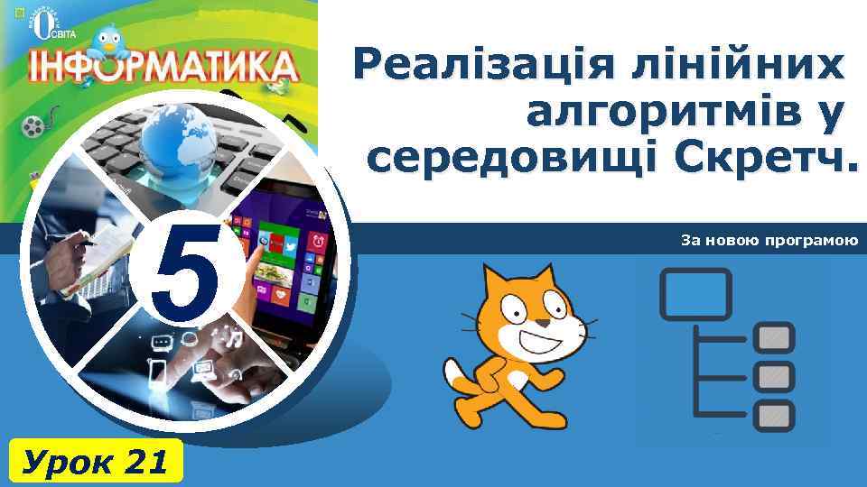 Реалізація лінійних алгоритмів у середовищі Скретч. 5 Урок 21 За новою програмою 