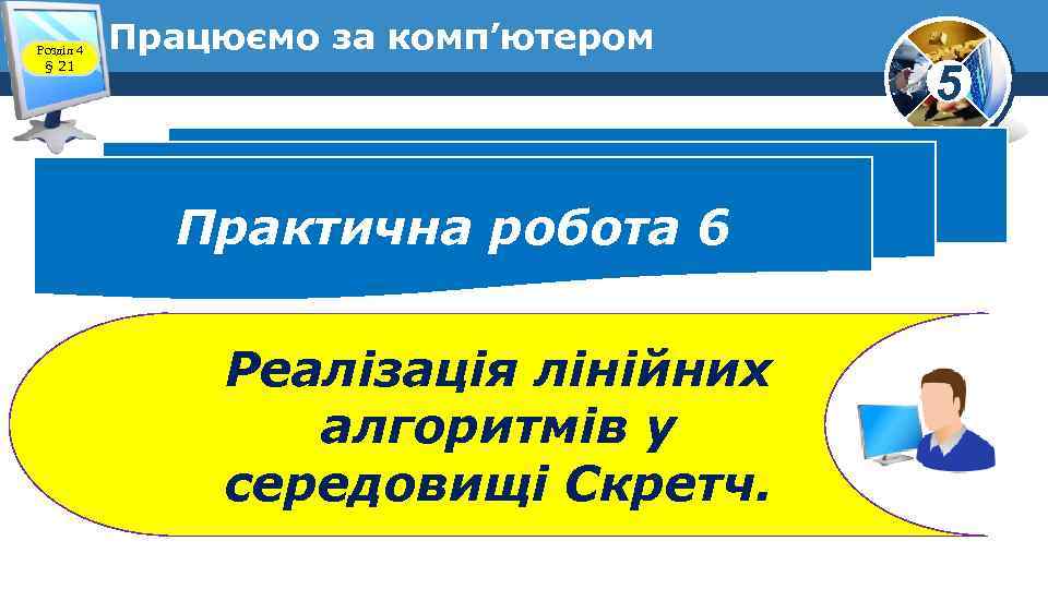 Розділ 4 § 21 Працюємо за комп’ютером Практична робота 6 Реалізація лінійних алгоритмів у