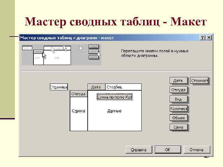 Мастер сводных таблиц - Макет 47 