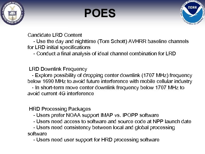 POES Candidate LRD Content - Use the day and nighttime (Tom Schott) AVHRR baseline