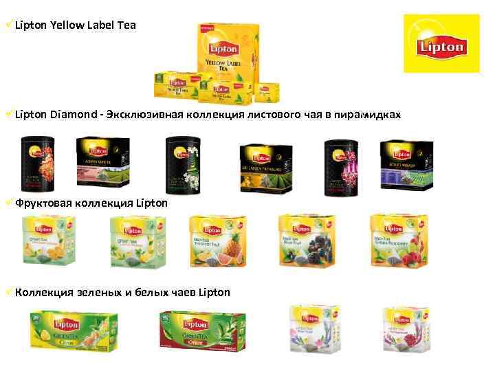 üLipton Yellow Label Tea üLipton Diamond - Эксклюзивная коллекция листового чая в пирамидках üФруктовая