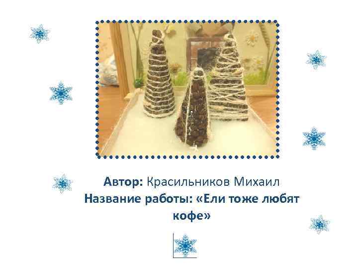 Автор: Красильников Михаил Название работы: «Ели тоже любят кофе» 