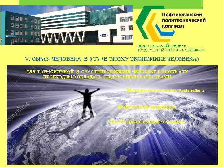 ЦЕНТР ПО СОДЕЙСТВИЮ В ТРУДОУСТРОЙСТВЕ ВЫПУСКНИКОВ V. ОБРАЗ ЧЕЛОВЕКА В 6 ТУ (В ЭПОХУ