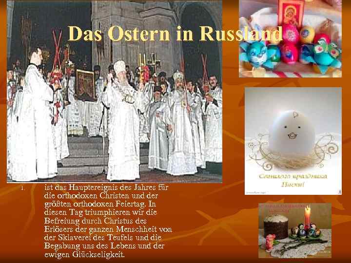 Das Ostern in Russland 1. ist das Hauptereignis des Jahres für die orthodoxen Christen