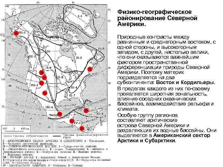 Физико-географическое районирование Северной Америки. Природные контрасты между равнинным и среднегорным востоком, с одной стороны,